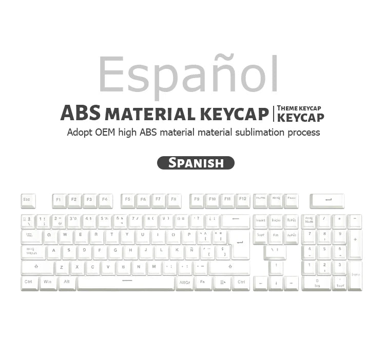 104 Teclas Keycaps Retroiluminadas Coreano Francês Russo Espanhol Alemão para Teclado Mecânico com Switch MX, Perfil OEM, Teclas ABS DIY