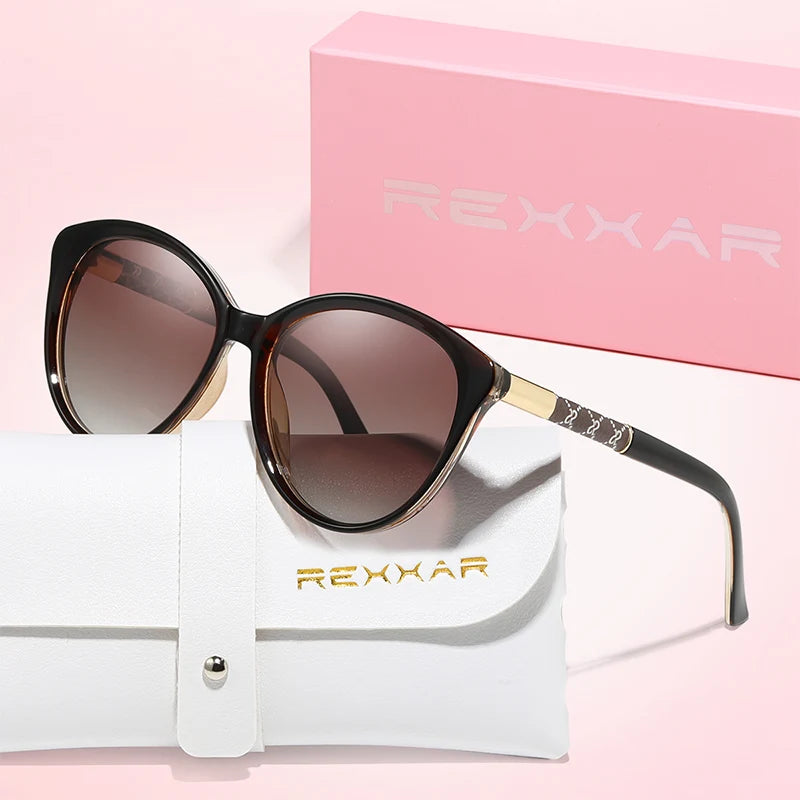 REXXAR Polarized High Quality Cat Eye Sunglasses Women Men Sexy Fashion Brand Sun Glasses Shopping Party Male Female Glasses