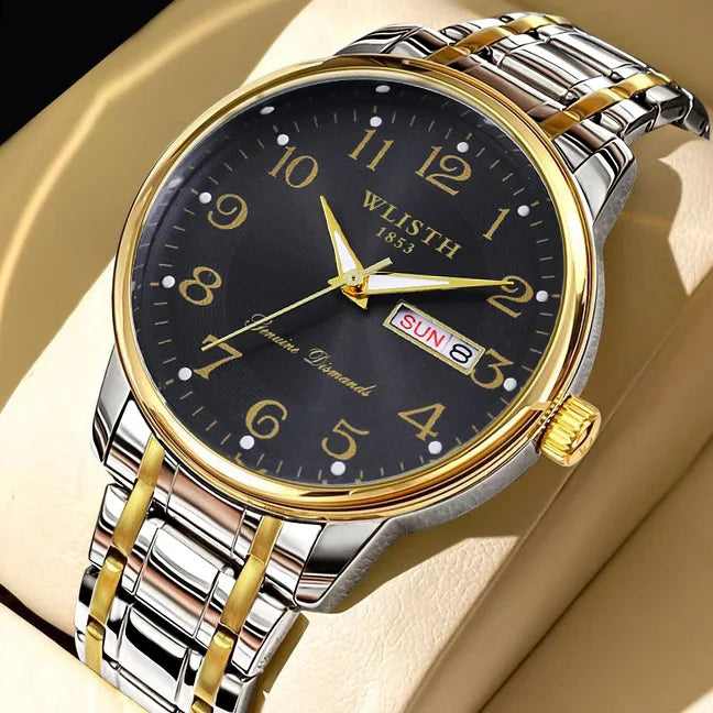Montre de luxe pour femme, montre à quartz, montre-bracelet numérique, étanche, avec calendrier et affichage lumineux; style mode et professionnel, convient aussi aux hommes.