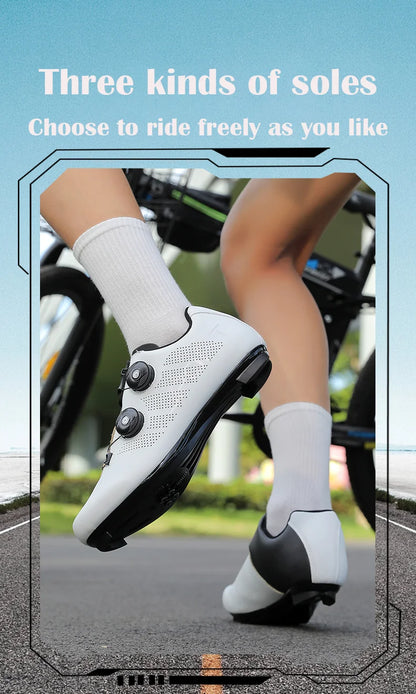 Ultra-Light Cycling Shoes, Breathable and Lightweight, SPD-Compatible Hard Soles for Road Mountain Bike Competition Training