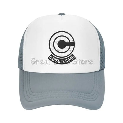 Capsule Corp Cappellini da baseball in rete Unisex Cappellino da camionista in stile hip-hop Cappellino da papà in stile anime DBZ Cappellino da corsa regolabile Cappellini da camionista estivi Cappellini snapback