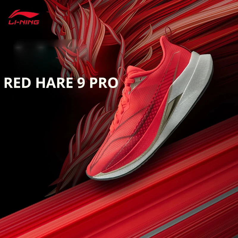 LI-NING RED HARE 9 PRO Men's Running Shoes BOOM FIBER Reflective Lightweight Racing Training Running Shoes ARPW001