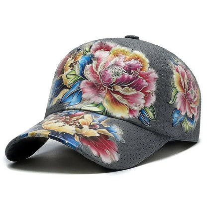 Boné de basebol de secagem rápida para homem e mulher, chapéus de sol florais com estampado em estilo chinês, chapéus de sol com flores, chapéus para exterior