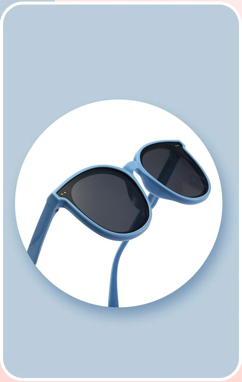 3-12 Years Kids Polarized Sunglasses Boys' Cool Girls Soft TPEE Frame Cat Eye Design Fashion Sun UV400 Protection Oval Glasses