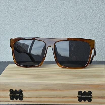 Vazrobe 165mm Oversized Black Polarized Sunglasses Men Large Huge Sun Glasses for Male Flat Top Steampunk Big Large Face