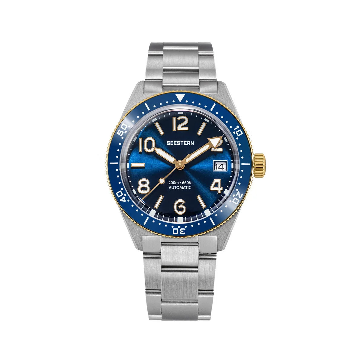 SEESTERN Diver Men Watch Automatic Mechanical Wristwatches NH35 Movement Ceramic Bezel 20Bar Waterproof Sapphire Luminou S434-2