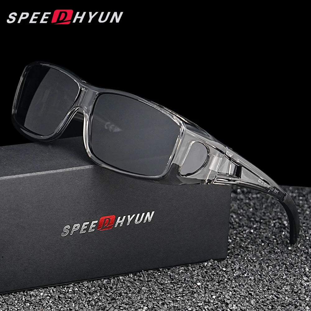 SPEEDHYUN Fit Over Wrap Sunglasses Men Women Anti Glare Night Vision UV400 Protection Driving Sport Protective Glasses Eyewear