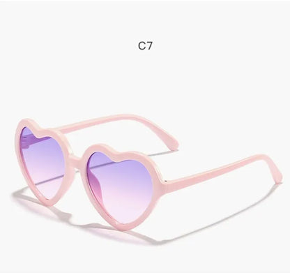 Stylish Kids rose pink Heart Sunglasses UV400 Protection Adjustable Frame for Boys Girls Baby Toddler 0-12 Years eyewear
