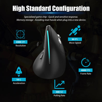 Lefon F33 Bluetooth Ergonomic Trackball Mouse, Rechargeable Wireless Trackball Mouse with Bluetooth & 2.4G, 4800 DPI Ergonomic Rollerball Mouse for PC, Office & Drawing