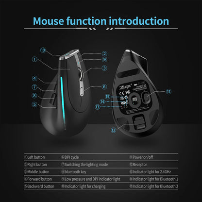 Lefon F33 Bluetooth Ergonomic Trackball Mouse, Rechargeable Wireless Trackball Mouse with Bluetooth & 2.4G, 4800 DPI Ergonomic Rollerball Mouse for PC, Office & Drawing