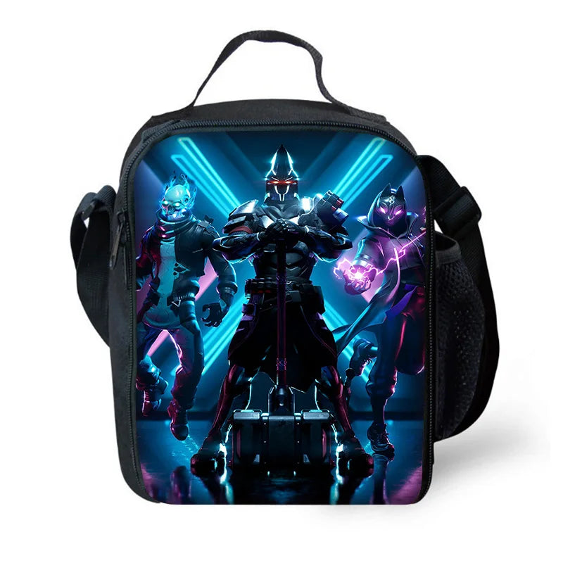 Hot Game Design Child Backpacks F-FortniteS Lunch Bag Pencil Case, Pupil Large Capacity School Bags for Boys and Girls, Best Gift