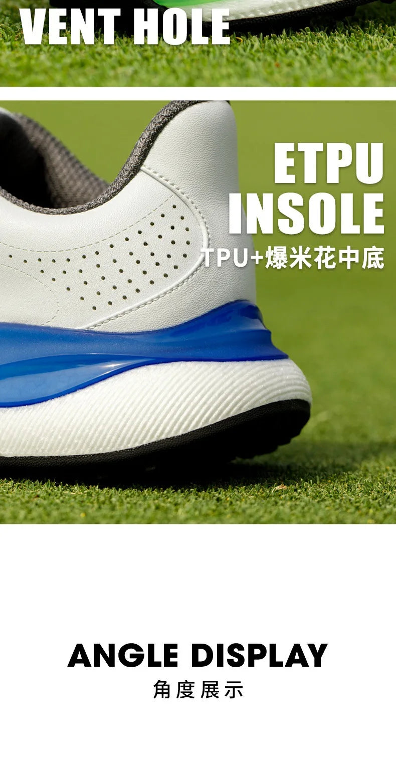 PGM Golf Men’s Sports Sneakers Super Soft Popcorn Midsole Knob Lace Anti-Slip Breathable Golf Shoes