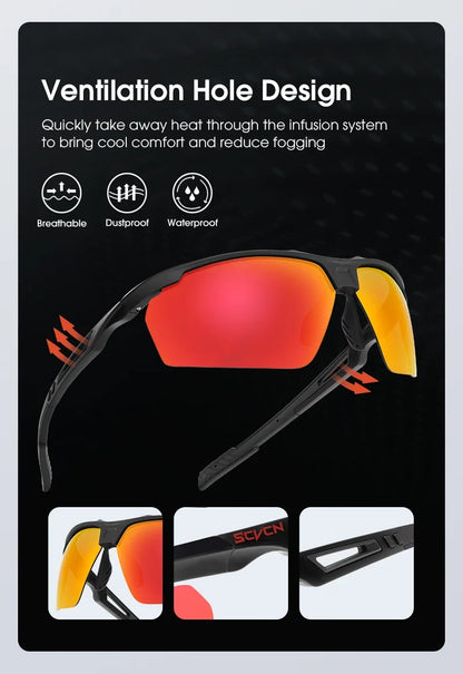 SCVCN-Polarized Cycling Glasses Running Sunglasses UV Protection Bicycle Sports MTB Road Bike Eyewear for Women Cycle Goggles