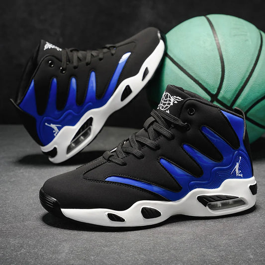 Men’s Breathable Lightweight High-Top Basketball Shoes Non-Slip Rubber Sole Geometric Pattern Design Suitable for Running Training and Casual Wear Stylish Sneakers for All Seasons Perfect Gift for Him Durable Basketball Shoes