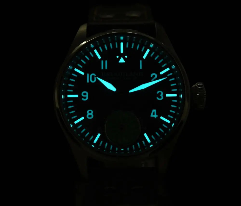 Reloj mecánico para hombre Hruodland 2025 nuevo, Seagull ST3620, piloto retro 43MM, luminiscencia Bgw-9, cristal de zafiro, turbina