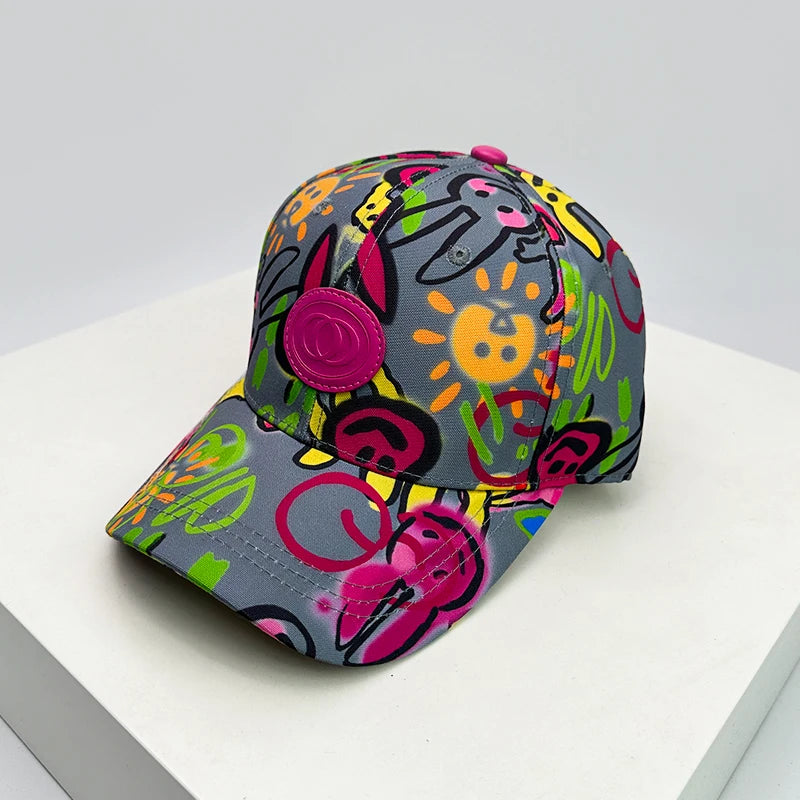 New Unisex Paintings Graffiti Letter Baseball Hats Breathable Personal Sunshade Hip Hop Peaked Caps Versatile Fashion Hardtop