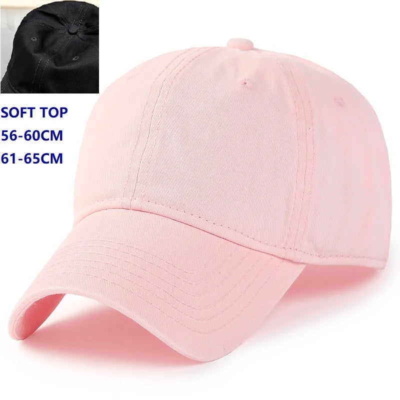 Men Women Oversize XXL 100% Cotton Baseball Cap,Large Baseball Hat for Big Heads 56-63cm(23.5"-25.5"),Adjustable Plain Dad Cap