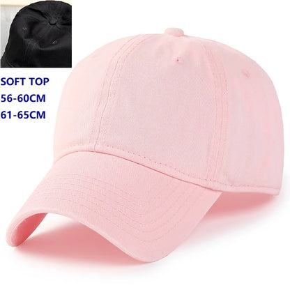 Baseballkappe „Big Head“ in Übergröße, 100 % Baumwolle, für Männer und Frauen geeignet, verstellbar, Dad-Cap, Oversize, 58–60 cm, 61–65 cm