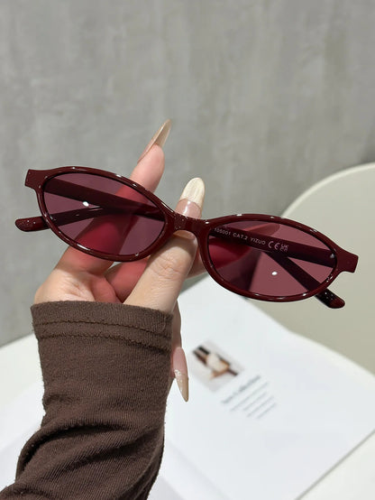 New Fashion Leopard Cat Eye Oval Women's Sunglasses Sunscreen Sun Glasses Female Retro Colorful Eyeglass UV Shade Glasses