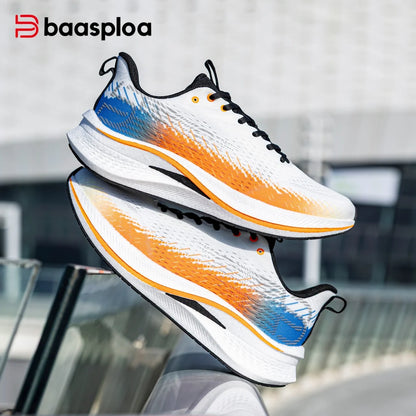 Baasploa Men Running Shoes Professional Training Women Carbon Plate Mesh Breathable Sneakers Male Lightweight Unisex Sport Shoes
