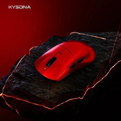 Ratón gaming KYSONA serie Jupiter con cable e inalámbrico, 8Khz, sensor PAW3950, Bluetooth, 46g, recargable, controlador web para PC y portátil