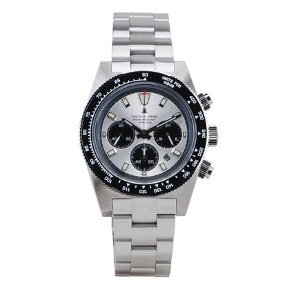 Tactical Frog Men's Business Diving Watch VS75B Quartz Chronograph 316L Steel Sapphire 200M Waterproof C3 Luminous Men's Watch
