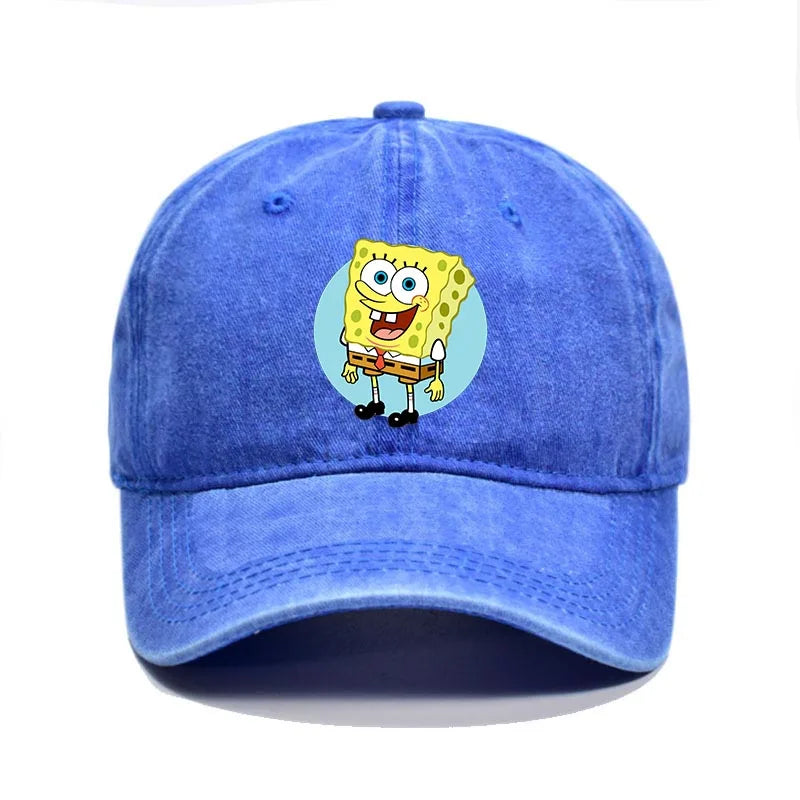 Fashion Cute SpongeBobs Baseball Cap Movie Cartoon Role Adult Men Women Sport Casual Sunshade Adjustable Anime Peaked Mesh Hat