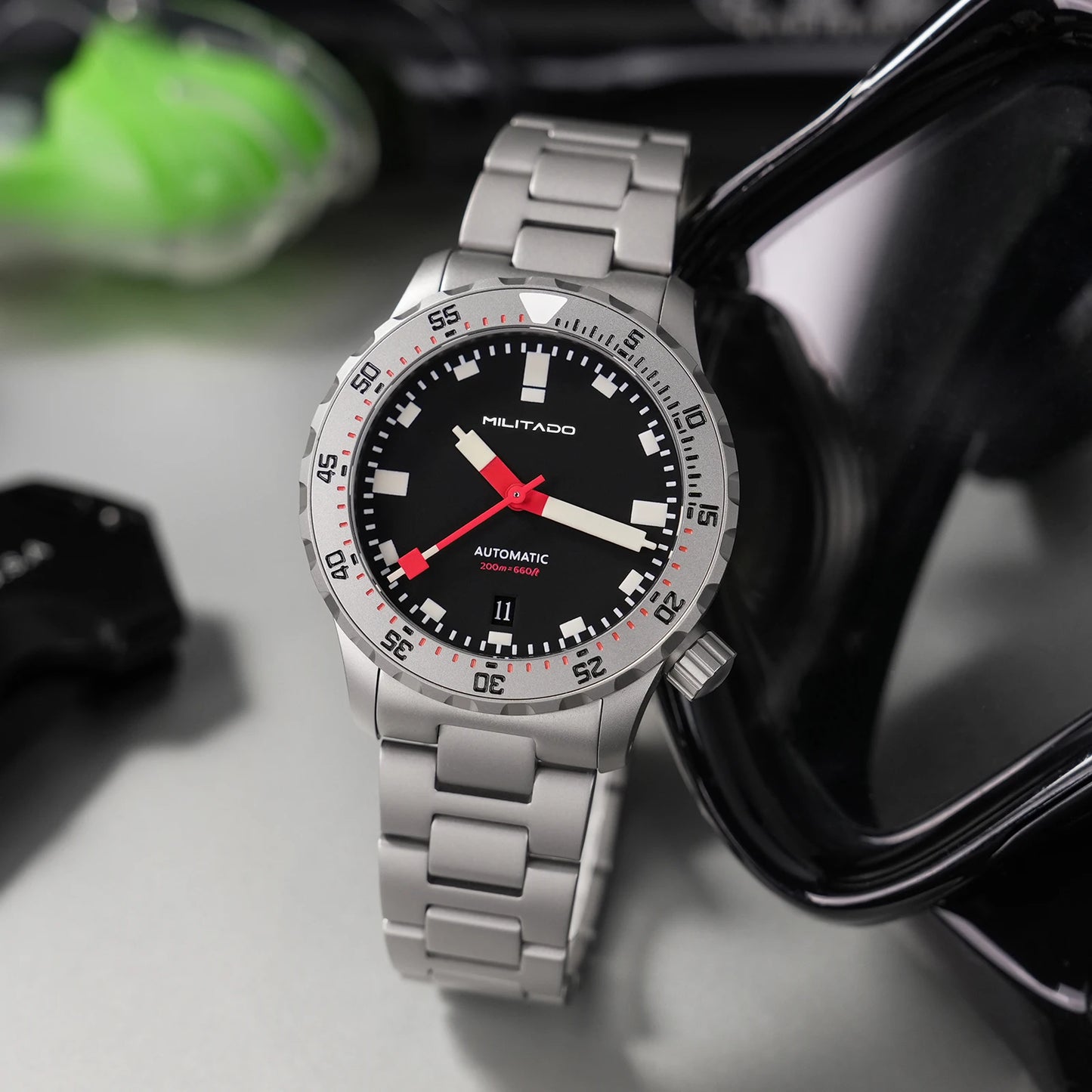 Militado ML20 39mm Men Watch PT5000 Automatic Movement Sapphire Luminova Watches Stainless Steel 200m Waterproof Wristwatch