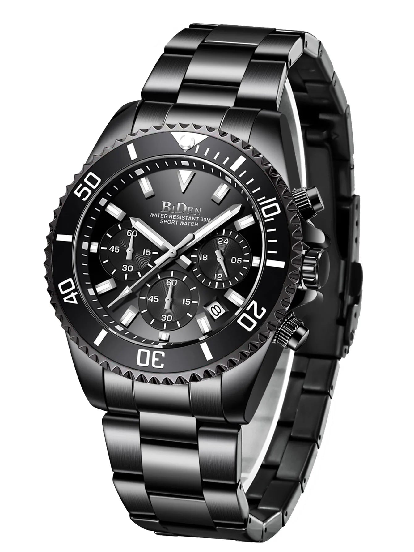 BIDEN Multi functional men's quartz watch luxury waterproof night light business style diving series casual fashion watch