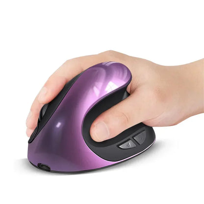 BTS-908 Ratón vertical recargable superventas, ratón inalámbrico ergonómico con receptor USB 2.4G, 1600 DPI ajustables y 6 botones