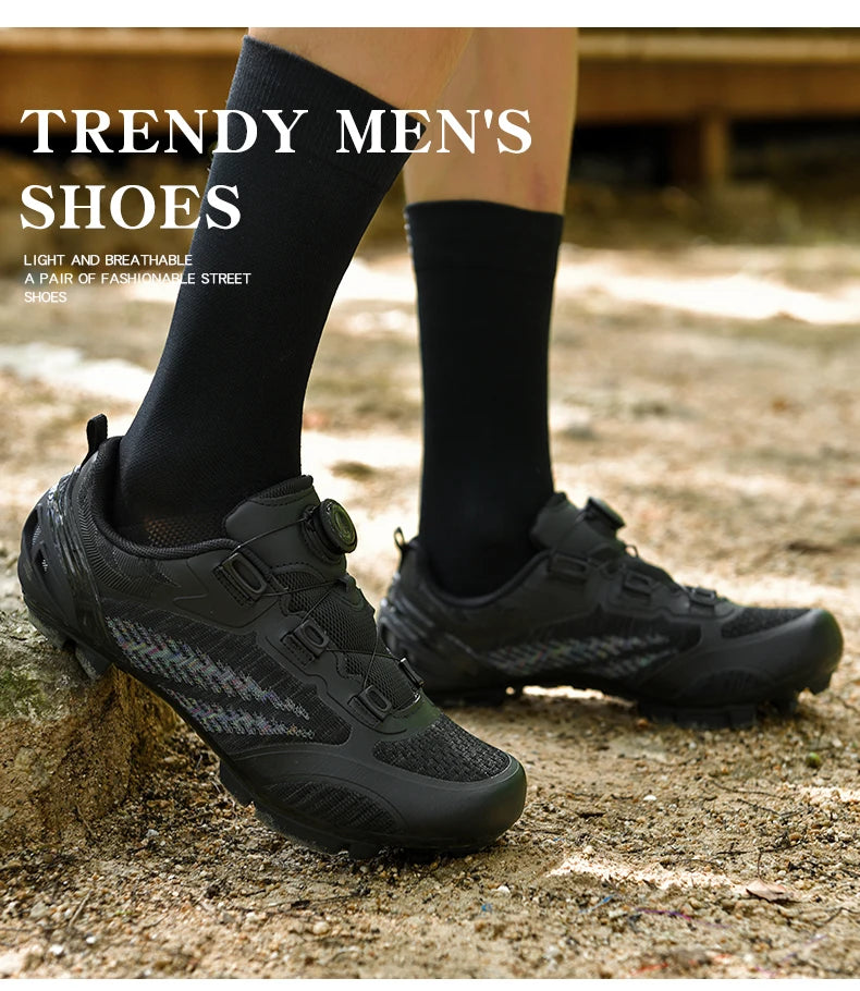 Sapatos de ciclismo MTB para homem e mulher T03 roxos respiráveis, de velocidade, autoblocantes, para ciclismo de estrada, corrida ao ar livre e treino