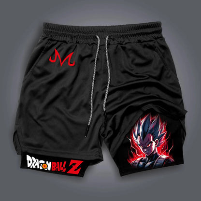 Dragon Ball Anime GOKU Peripheral Printed Double-layer Shorts, American Sporty Summer Men's Loose and Breathable Pants