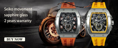 TSAR BOMBA New TB8204 Watch for Men, Japan Quartz Chronograph, 50M Waterproof Wristwatch, Fashion Sport Clock, Luxury Gift