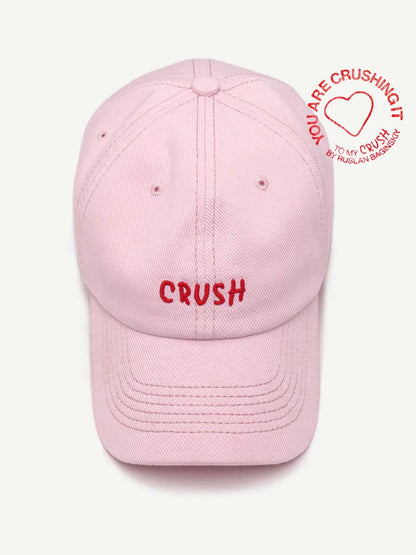 New Arrival Unisex Embroidery "crush" Baseball Caps Black Embroidered Initials Dad Hat 100% Cotton Baseball Caps for Four Season
