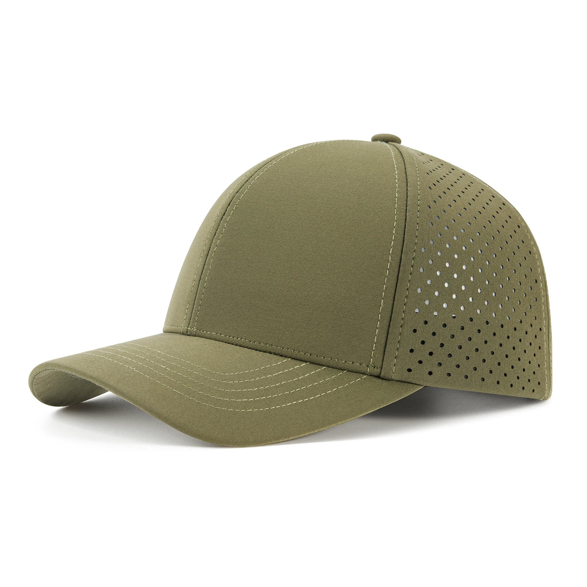 VOBOOM Pánská rychleschnoucí baseballová čepice s laserem vyřezávanou síťovinou, zakřiveným okrajem a zapínáním na druk, vhodná pro outdoorové aktivity, běh a cestování, černá
