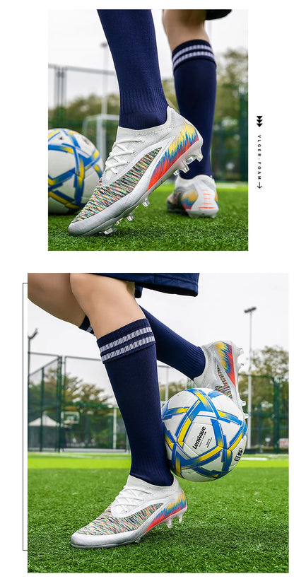 New Men Football Boots Shoes Match Training Soccer Shoes Non-Slip Cleats Long Spikes FG Ultralight Outdoor Sneaker Drop Shipping