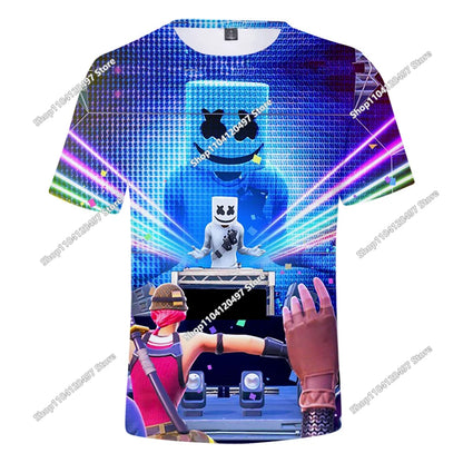 T-shirt Fortnite Victory Hero para Criança, Rapaz e Rapariga, Battle Royale 3D, Manga Curta
