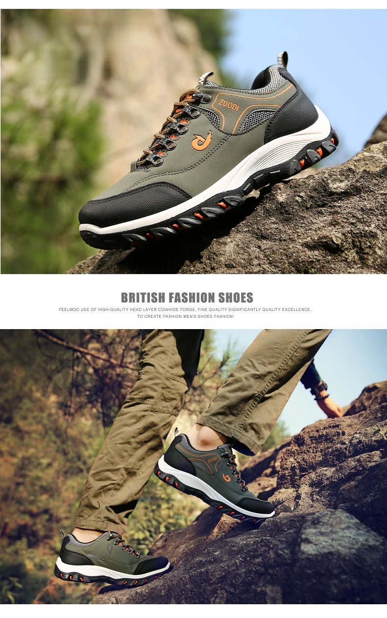 Men's EVA Hiking Shoes Waterproof Anti-Slip Leather Outdoor Sports Shoes for Camping Running Jogging 2025 New