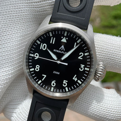 STEELFLIER Official SF743 Pilot VH31 Quartz Movement Big Onion Crown 200M Waterproof Sapphire Crystal Luxury Dive Luminous Watch