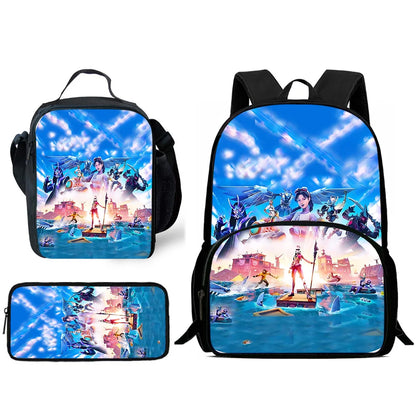 Set scuola classico FortniteS per bambini: zaino, borsa pranzo e astuccio, borse scolastiche capienti per bambino e bambina, idea regalo perfetta