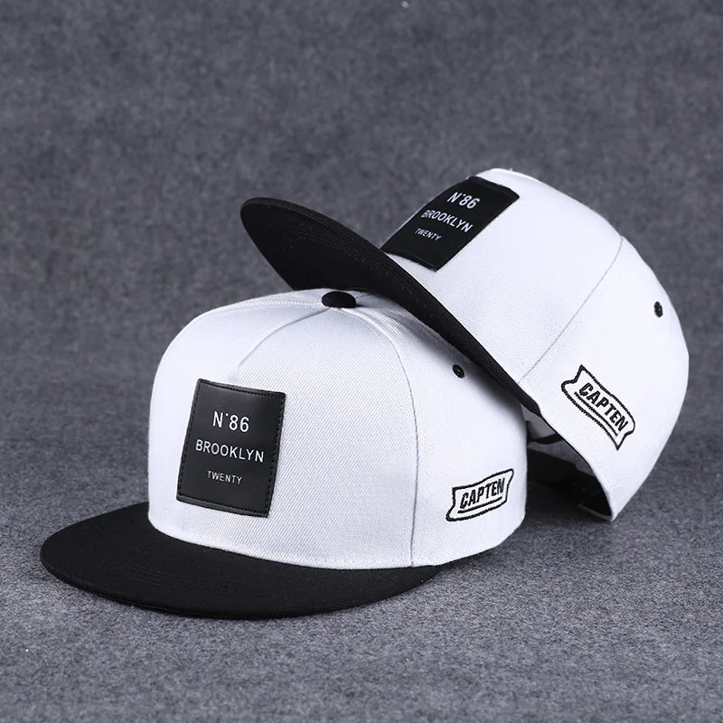 Men's Letter Embroidery Tide All-Match Flat Brim Baseball Cap Ladies Summer Hip-Hop Hat Outdoor Shade Adjustable Peaked Cap