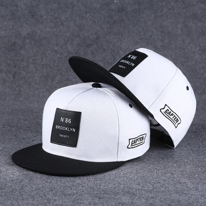 Men's Letter Embroidery Tide All-Match Flat Brim Baseball Cap Ladies Summer Hip-Hop Hat Outdoor Shade Adjustable Peaked Cap
