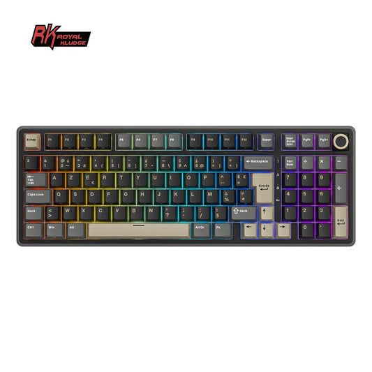 Teclado mecânico com fio RK ROYAL KLUDGE R98Pro Gasket, 98 teclas, RGB, hot-swappable, botão amovível para gamer, teclas PBT