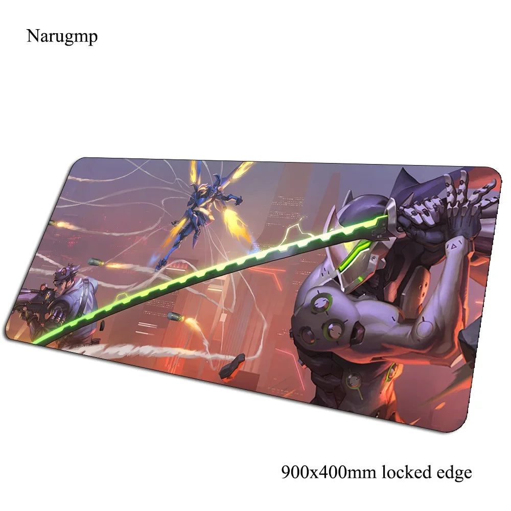 Overwatch-muismat voor verjaardag, computermat 900x400x3mm, grote gaming-muismat, cadeau, bureauonderlegger voor muis en toetsenbord, pc-gamer