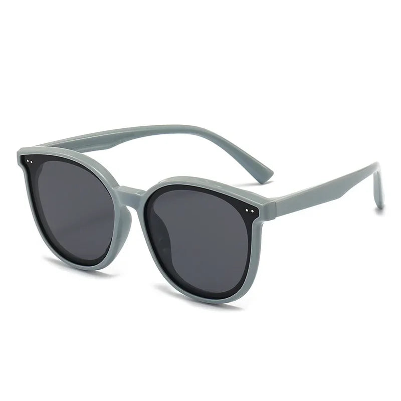 3-12 Years Kids Polarized Sunglasses Boys' Cool Girls Soft TPEE Frame Cat Eye Design Fashion Sun UV400 Protection Oval Glasses