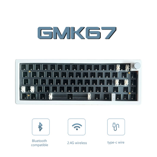 Kit de teclado mecânico personalizado ZUOYA GMK67 hot-swappable Bluetooth 2.4G sem fios, retroiluminado RGB, estrutura gasket, teclado 3 modos