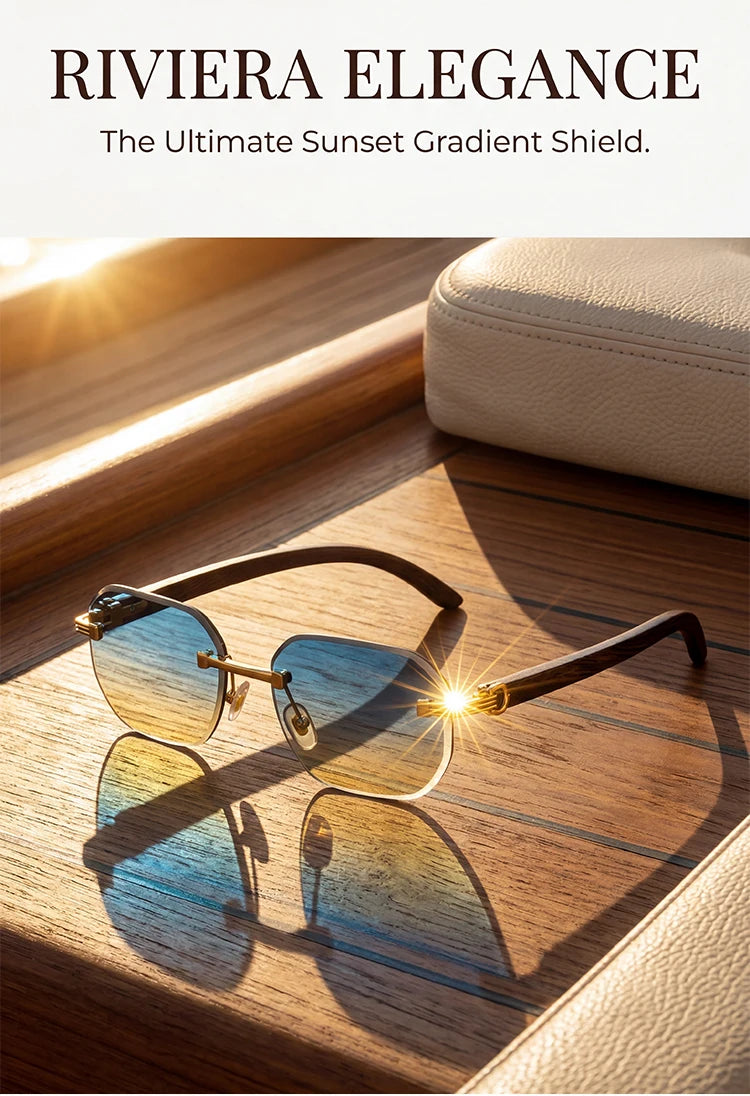 Vintage Square Rimless Sunglasses Men 2026 Luxury Brand Trendy Frameless Punk UV400 Eyewear Anti Blue Light Prescription Glasses