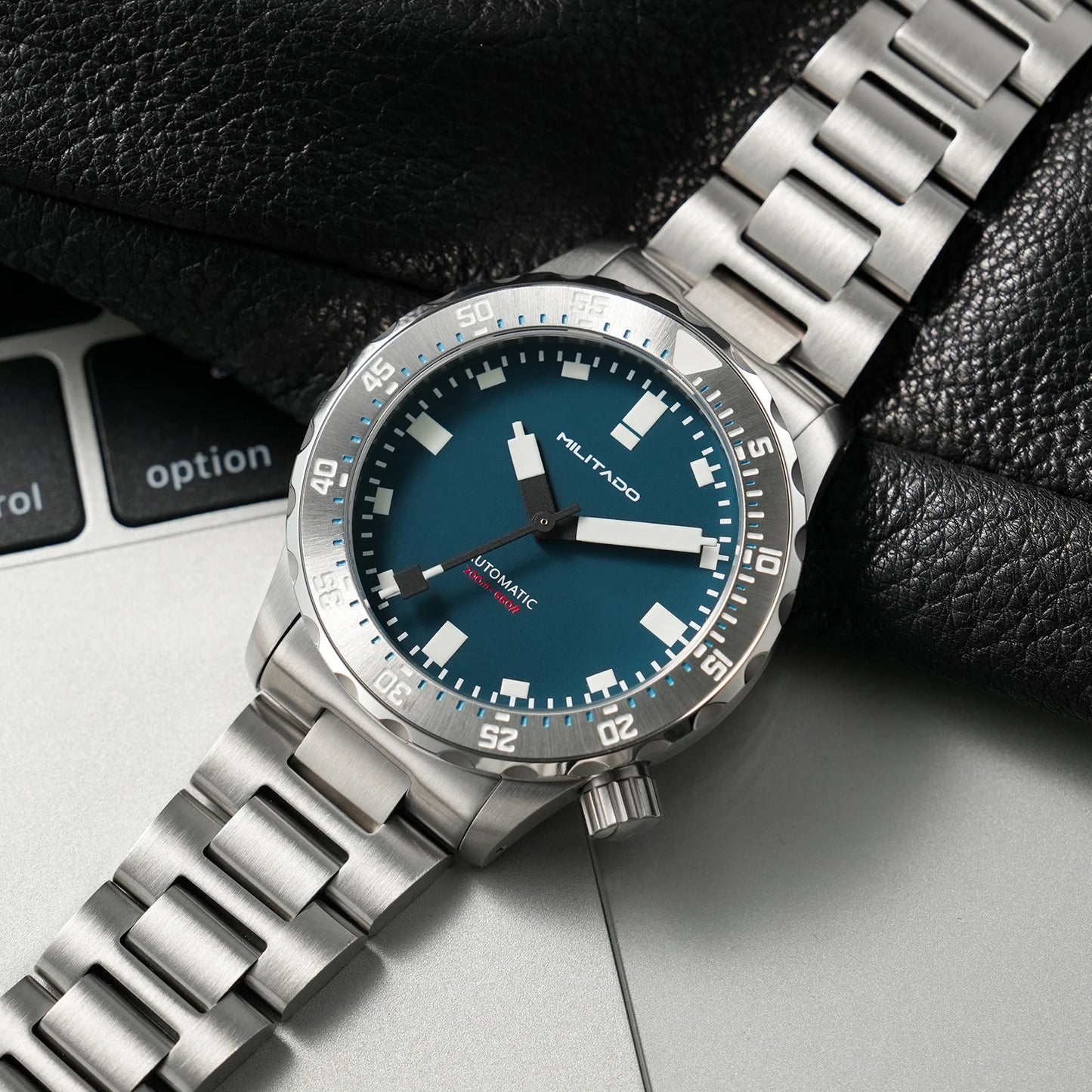 Militado ML20 39mm Men Watch PT5000 Automatic Movement Sapphire Luminova Watches Stainless Steel 200m Waterproof Wristwatch
