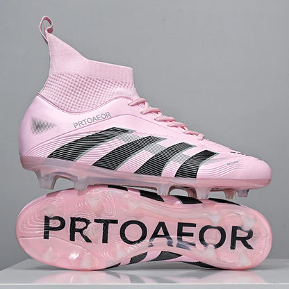 Nouvelles chaussures de football professionnelles pour hommes, crampons de football antidérapants TF/FG, baskets pour garçons, chaussures de sport confortables à la cheville, unisexes
