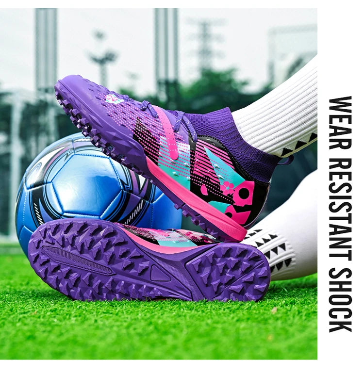 Football Boots Men Professional Soccer Shoes Sneakers Field Long Spikes Outdoor Competition Non-Slip Comfortable Training Shoes